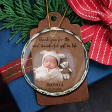 1 Pieza de regalo personalizado con nombre, foto y fecha - Gracias por el regalo talla grande maravilloso Recuerdo personalizado de cristal de vidrio redondo, regalo familiar para él, ella, esposo, esposa, bebé, mascota, regalo familiar