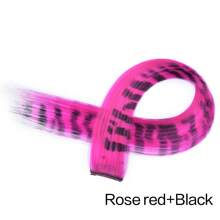 1pc Y2K Colorful Hair Extensions Leopard Print Long Straight Wig One-Piece Clip-In Synthetic Hairpieces Cosplay Hair Accessory