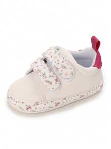Zapatos deportivos informales impresos de PU para bebés niñas de moda, suela blanda antideslizante para recién nacidos pre-caminantes - Blanco - Ver 5