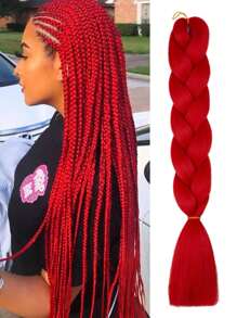 单包24英寸大号编织假发，适合女性日常佩戴，也适合节日和角色扮演。黑色、棕色、绿色、粉色、蓝色、橙色、紫色、白色等多种颜色可选，时尚合成纤维钩针编织假发，实用灵活，耐高温，适合圣诞节、新年、狂欢节、音乐节等场合。 - 紅色 - 查看 9