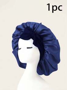 1pc Bow Floppy Band Sleeping Hat Beauty Cleaning Hair Care Hat Moon Hood Hat Wide Brim Elastic Hat Women's Solid Color Brim With Elastic Band, Fashionable And Comfortable Sleeping Cap, Breathable And Soft, Suitable For Long And Curly Hair, Non-Slip, Suitable For Sleeping, Home And Daily Use, Hair Care Cap Back To School