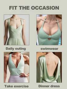 2 Pairs Of Bikini Swimsuit Underwear Heart-Shaped Sponge Self-Adhesive Thickened Breast Pads, Insert Swimsuit Bra Sea Underwear Sponge Breast Pads Small Breasts Become Big Breasts Can Prevent Sagging Sponge Heart-Shaped Pad Breast Pads Seamless And Invisible