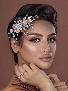 HP515 Bridal Wedding Hair Comb, Simple Elegant Floral Headpiece, Cute Romantic Side Comb, Suitable For Birthday Party, Dinner, Performance - 515 Silver - View 8