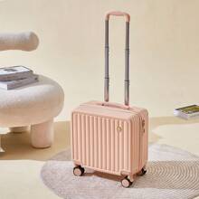 18-Inch Mini Suitcase Carry-On Luggage With 4 Spinner Wheels, Password Travel Case - Coral Pink - View 2