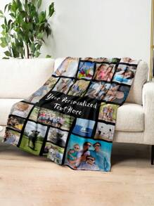 1件定制照片毯，个性化照片毯，个性化照片纪念毯，毯子可用于床上用品/沙发/室内/室外，定制圣诞礼物，朋友礼物，家人礼物，生日礼物，结婚礼物，送给朋友的礼物，送给她的礼物，送给女朋友的礼物，送给父母的礼物，可水洗，轻便，透气，舒适，保暖，柔软，简约，定制，独特，个性化，送给他的理想礼物，送给她的理想礼物，送给男朋友的理想礼物，周年纪念日，毕业典礼，乔迁之喜，婚礼，生日，沙发，床，汽车，茶室，卧室，客厅，永恒的爱 - 款式2 - 查看 2