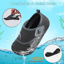 儿童可调节带水上鞋 - 轻便、舒适、透气的材质，非常适合春夏季探险，适合休闲穿着、海滩、游泳和户外活动 - 深灰色 - 查看 8