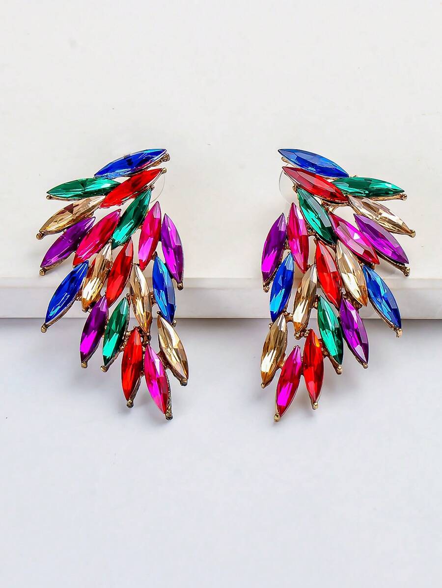 juran 1 Paio di orecchini con cristalli a forma di ali scintillanti, regalo per donne per matrimoni, feste, banchetti
