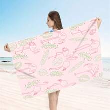 1 Pc Extra Large Flamingo Print Ultra-Soft Microfiber Beach Towel - Quick Dry, Non-Stick And Extra Plush, Skin-Friendly And Portable, Suitable For Fun Travel, Yoga, Picnic And Pool Party Summer,Holiday - Multicolor - View 66