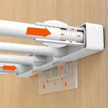 1pc Highly Practical Extendable Cabinet And Closet Rack, Adjustable Wall Mount Storage Shelf, Decorative For Room, Home & Bedroom (The Markings On The Product Pipe Are Reset Lines, Not Stains Or Defects)