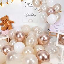 50 stuks crèmekleurige, witte en gouden ballonnen, zandkleurige, nudekleurige, gouden, transparante ballonnen, metallic champagnekleurige, gouden, imitatieparelkleurige, witte zandballonnen, ivoorkleurige, beige verlovingsballonnen, neutrale bruidscadeau- en Boheemse decoratie