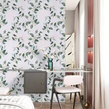 1 rol dik zelfklevend contactpapier met groen plantenbladpatroon, waterdicht en verplaatsbaar PVC, geschikt voor woonkamer, keuken, slaapkamer, slaapzaalbehang, meubelrenovatie, zelfklevend behang, kamerdecoratie, woondecoratie, wanddecoratie, badkamerdecoratie, slaapkamerdecoratie, kamerdecoratie, spullen voor woonkamerdecoratie, huisdecoratie, woondecoratie, woonkamerbehang, muurstickers, muurstickers