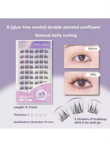 100 簇/10 排无胶化妆睫毛，猫眼睫毛，天然睫毛，旅行必备化妆工具