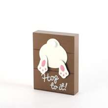 Easter Table Decorations Cute Bunny Wood Blocks Tabletop Centerpieces For Home Party Spring Tiered Tray Decor