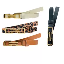 Kit Of 4 Women's Belts For Tailoring Dress With Gold Buckle - Eva - 肺結核 - 查看 1