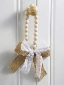 Novo arco criativo pendurado linho contas de madeira corda pendurado decoração de parede para casa decoração adorável para casa todos os dias