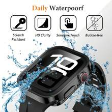 Apple Watch Case Cover, Apple Watch Screen Protector, 2 In 1 Apple Watch Case, 1pc 2 In 1 Case Compatible With Apple Watch Series 4 5 6 7 8 9 10 SE SE2 Ultra With Built-In Screen Protector, Straight Edge Hard PC Full Body Protective Cover For Apple Watch 40/41/42/44/45/46mm