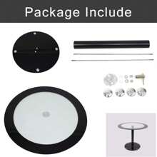 Glass Dining Table, Kitchen Round Black Tempered 90 Cm Dining Table, Living Room Furniture (Round Glass Table) - Black - View 10