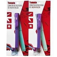 Kit 2 Canetas para Conferir Notas Falsas com Luz UV - Multicolorido - Visão 1
