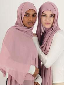 1pc Women's Classic Casual Pullover Instant Chiffon Scarf, Solid Color, Comfortable, Breathable Modal Fabric Neck Warmer, Headscarf, Versatile Head Wrap, Suitable For Daily Use