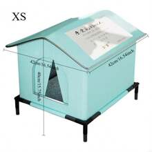 Casa impermeable para gato callejero con soporte para uso en exteriores, casa de gato salvaje cerrada, carpa para mascotas a prueba de frío, casa de mascotas cálida para invierno en exteriores - Multicolor - Ver 14