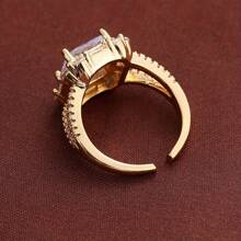 1 件时尚合成锆石嵌入式戒指，优雅百搭的时尚女士指环