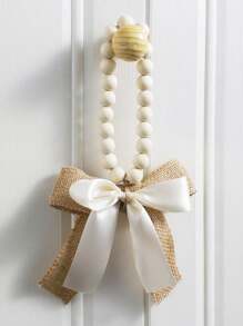 Novo arco criativo pendurado linho contas de madeira corda pendurado decoração de parede para casa decoração adorável para casa todos os dias