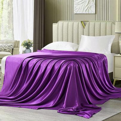 1PC Premium Satin Bed Sheets - Glossy Comfort For A Restful Sleep