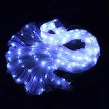 女士 LED 白色（红色/暖色/绿色/紫色）发光派对舞蹈服装道具 - 发光翼斗篷（不含 3 节 AA 电池）配有可调节肩带，适用于舞台、节日庆典、婚礼灯光、艺术表演舞蹈道具 - 彩色 - 查看 7