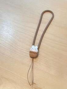 可爱篮子兔子优雅花卉硅胶手机挂绳腕带耳机套钥匙扣钥匙圈,新款女学生款,便携式防丢U盘CCD吊坠,多功能手机绳礼物,适合母亲、家人、朋友、生日、节日手机挂饰、手机链 - 彩色 - 查看 10