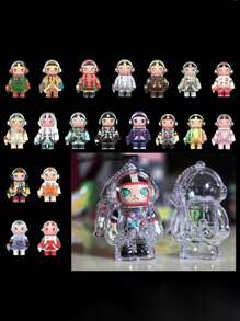 1 pièce Porte-clés pendentif en acrylique de figurine d'astronaute MOLLY avec insert de poupée - coque de protection transparente, accessoire de sac pour Pâques, Thanksgiving, Noël, Halloween, Nouvel An (poupée non incluse)