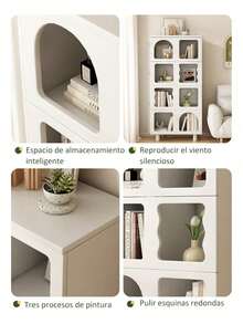 Rack Mueble De Hogar Multiusos Repisas Microondas Cocina - Blanco - Ver 9