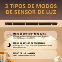 2 unidades de luz LED con sensor de movimiento de 60 cm, recargable por USB con batería de 800mAh, ideal para armarios, dormitorios, pasillos y escaleras. Tecnología avanzada de detección infrarroja que activa la luz automáticamente en entornos oscuros y se apaga después de 18 segundos sin movimiento, ahorrando energía. Diseño ajustable con tres colores de luz (blanco, neutro y cálido) y tres niveles de brillo (10%, 50%, 100%). Instalación fácil sin perforaciones gracias a la cinta magnética y adhesivo 3M. Portátil y multifuncional, perfecta como luz nocturna o de emergencia para el hogar, garajes, escaleras y más. Vida útil de más de 50.000 horas, sin cables y de bajo consumo energético.