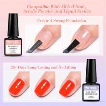 2Pcs 7ml Nail Dehydrator And Primer Gel Nail Polish Set, Acid Free Natural Nail Prep Dehydrator & Nail Primer, Bonding Primer For Acrylic Powder Nail Supplies Set, Without Acetone