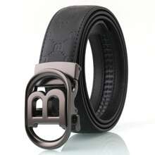 1 条男士自动扣仿金属休闲商务腰带，适合青少年、夏季休闲、户外、运动、度假、旅行、毕业礼物、生日礼服配饰、日常穿着 - 彩色 - 查看 5