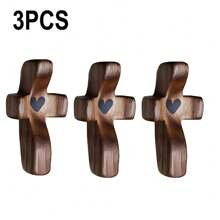 10 件我的心，鼓励礼物小木手持口袋带网袋指尖缓解压力宗教礼物适合基督徒祈祷礼物 - 彩色 - 查看 15