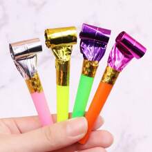 20-100 piezas Silbato de estilo de hocico largo con envío aleatorio, juguetes de creación de atmósfera para fiestas, sopladores de fiesta de plástico divertidos, silbatos para celebraciones - Multicolor - Ver 8