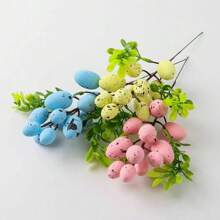 1 pièce Décoration d'arbre de Pâques avec des œufs colorés. Peinture d'œufs DIY, fleurs, plante, décorations de Pâques, mariage, fête, fournitures pour la maison, décoration de vase