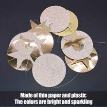 2pcs Shiny Star Shaped Circular Garlands, 4m Each, Star Wreath Wall Hanging Decor For Christmas, Halloween, Engagement, Wedding, Birthday Party, Rose Gold Birthday Decorations Party Decorations Backdrop Wedding Decor Gifts Graduation