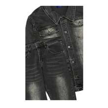 Men's Denim Classic Jean Suit Outfit - 黑色 - 查看 3