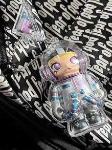 1 pièce Porte-clés pendentif en acrylique de figurine d'astronaute MOLLY avec insert de poupée - coque de protection transparente, accessoire de sac pour Pâques, Thanksgiving, Noël, Halloween, Nouvel An (poupée non incluse)