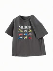 Balabala Young Boys Quick-Dry Cartoon T-Shirt, 2025 Summer Top - Cold Gray - View 5