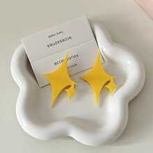 2pcs Y2K Style Cute Geometric Star Shape Plastic Duck-Bill Hair Clips, Suitable For Side And Bangs, High Aesthetic Travel Hair Accessory, Fit For Age 14+ Years, Plastic Material