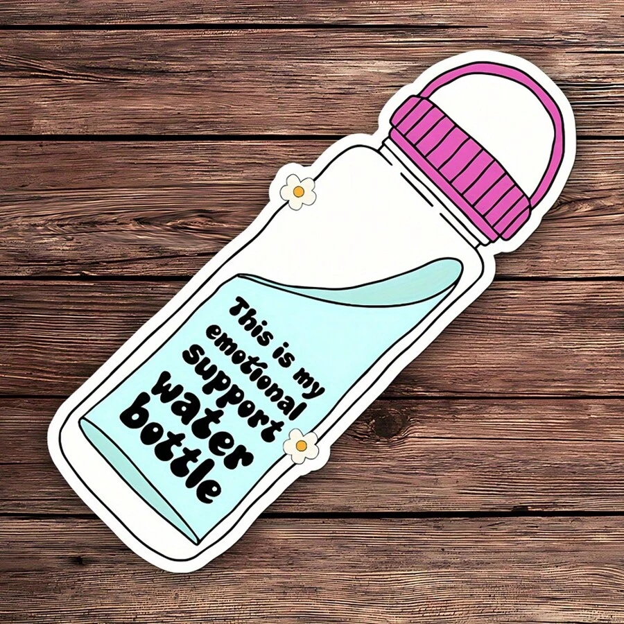 3" Emotional Support Water Bottle Sticker | Fun Mental Health Vinyl Decal For Water Bottles | Waterproof Sticker For Laptops, Journals, Notebooks | Mental Health Awareness Gift | Must-Have Accessory For Couples - 1 - View 1