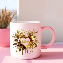 8 件 UV DTF 金色母亲系列设计花卉转印贴纸，防水适用于 16 盎司玻璃杯，Libbey 贴花，不锈钢滚筒乙烯基转印，彩色设计贴花，UV DTF，适用于马克杯、冰箱、玻璃杯、咖啡杯和任何平面，防水 DIY 装饰（不含杯子） - 彩色 - 查看 5