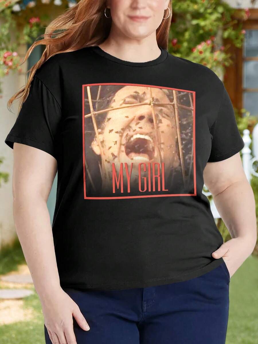 My Girl Bees - Nicolas Cage Funny Oversize Women T-Shirt (Large Ladies) - Bees Movie Wickerman - 黑色 - 查看 1