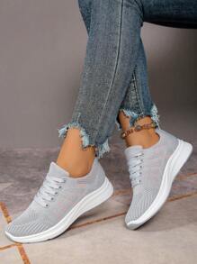 Novo estilo de tênis de corrida casual de malha para mulheres, tênis esportivos de viagem