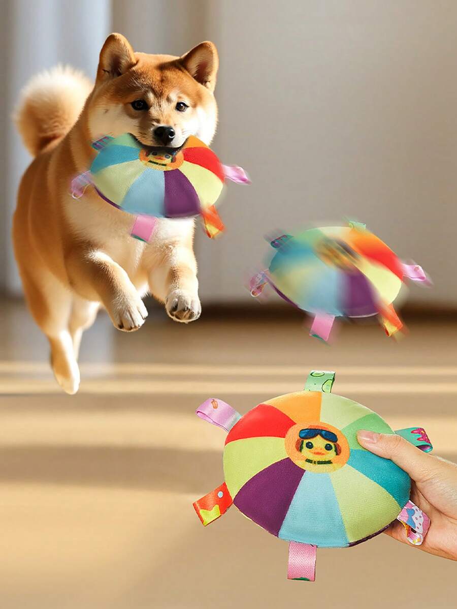 1 Pc Dog Toy - Cartoon Pattern, Interactive No-Battery Sound Toy For All Breeds, Durable Puppy Play And Training Game Accessory