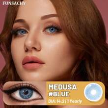FUNSACHY 1 Pair Of Soft Gray Contact Lenses, Annual Makeup Contact Lenses, Beauty Contact Lenses, Suitable For Daily Wear And Use.
