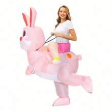 Aufblasbares Osterhasen-Kostüm, aufblasbares Hasen-Kostüm, Hasen-Maskottchen-Kostüm, unisex Ganzkörper-Hasen-Kostüm für Halloween