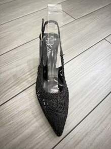 Tacones de mujer StellaMeli con acabado tejido de PU, tacones altos elegantes - Negro - Ver 2